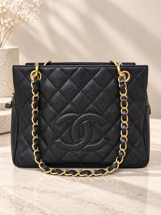 CHANEL PTT Matelasse Black Chain Shoulder Bag