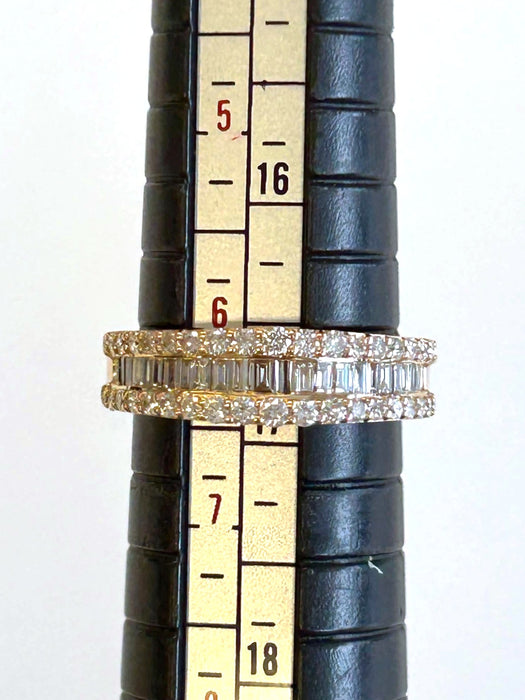 NO BRAND Baguette Cluster Diamond Ring