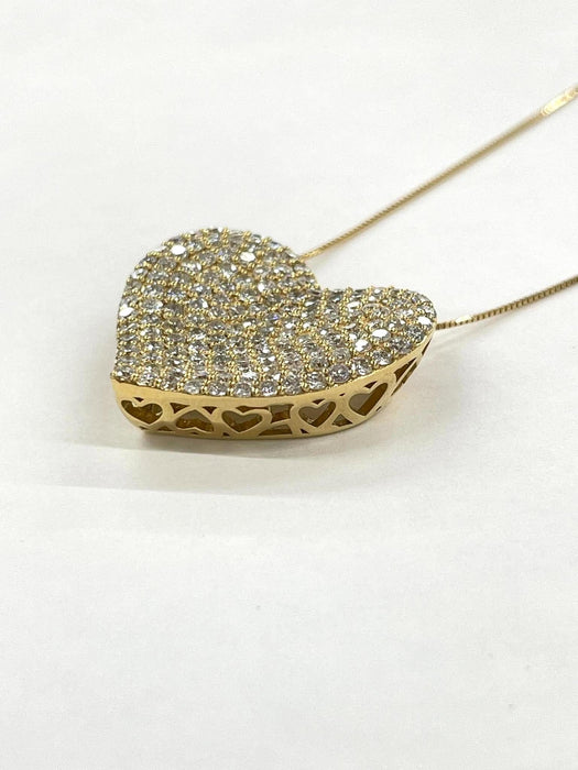 NO BRAND Heart Diamond Necklace