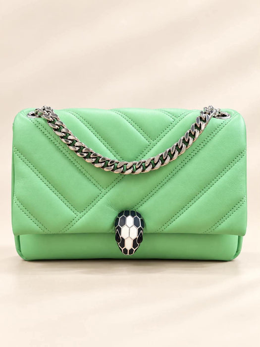 BVLGARI Serpenti Green Chain Shoulder Bag