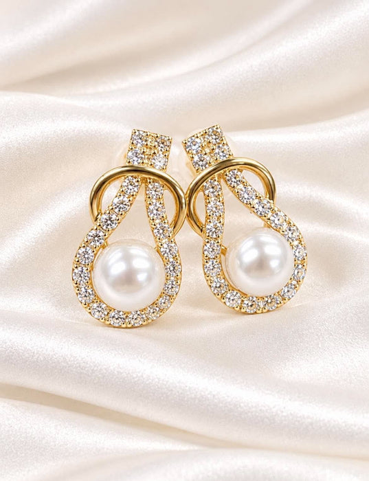NO BRAND Pearl Diamond Earrings