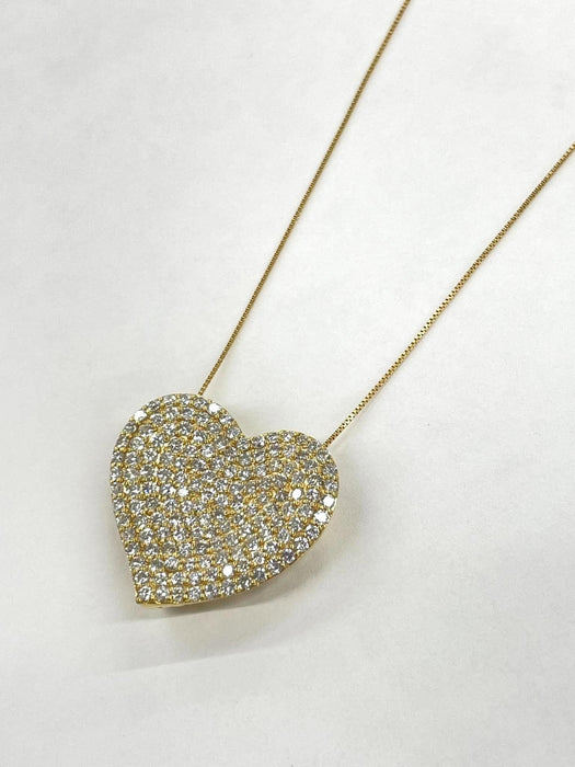 NO BRAND Heart Diamond Necklace
