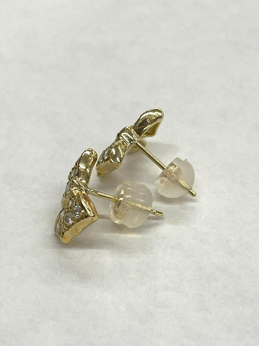 NO BRAND Ribbon Diamond Earrings