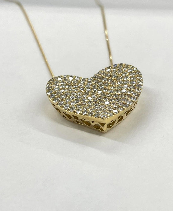 NO BRAND Heart Diamond Necklace