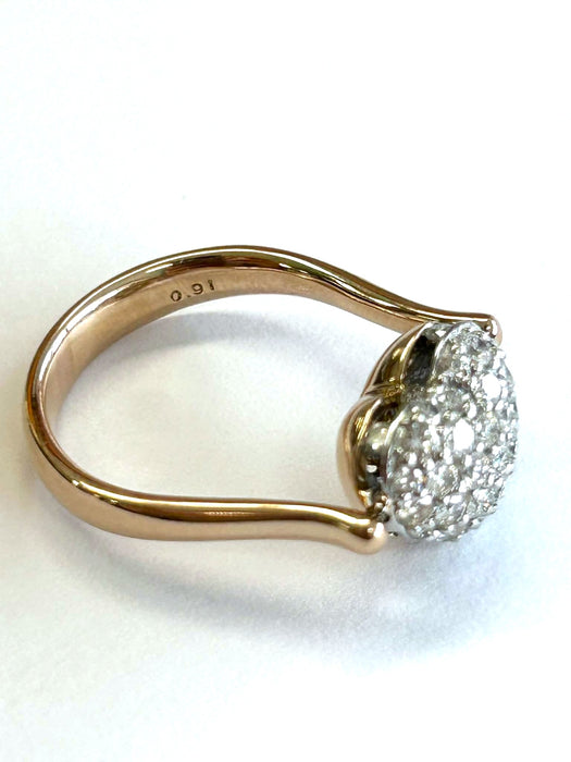 PONTE VECCHIO Heart Cluster Two-Tone Diamond Ring