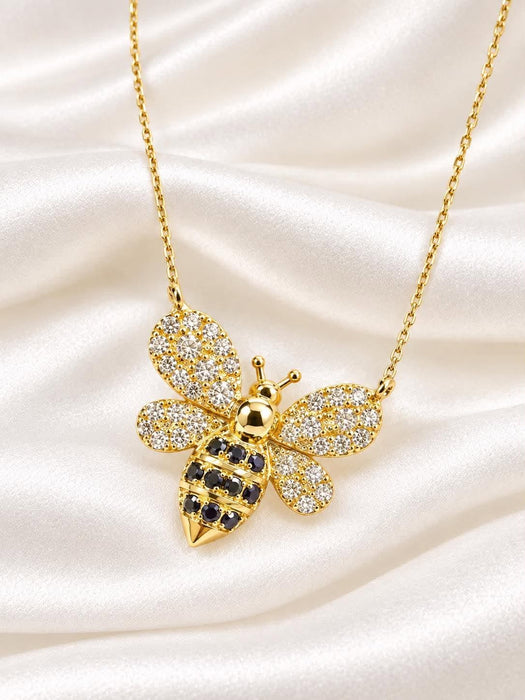 NO BRAND Bee Diamond Necklace