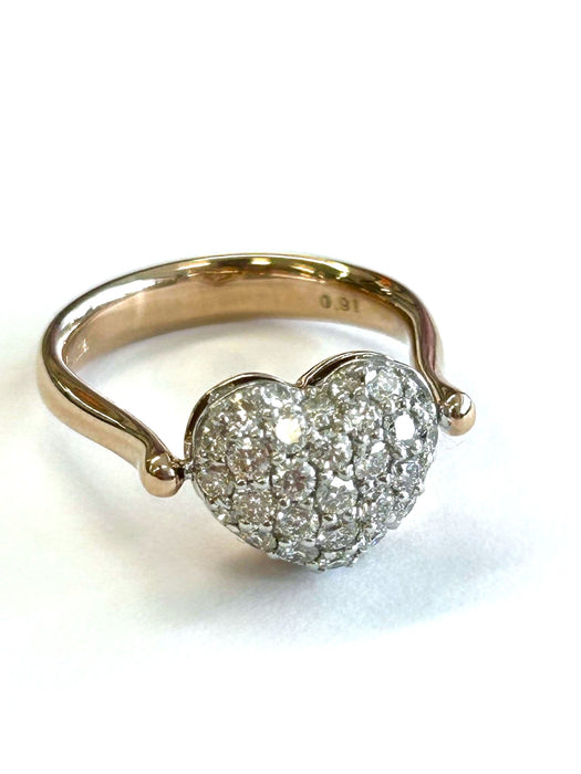 PONTE VECCHIO Heart Cluster Two-Tone Diamond Ring