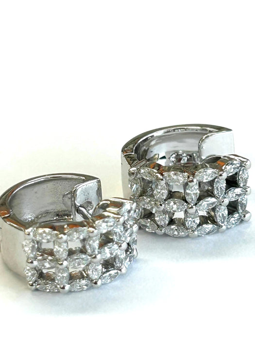 NO BRAND Cluster Diamond Huggie Earrings