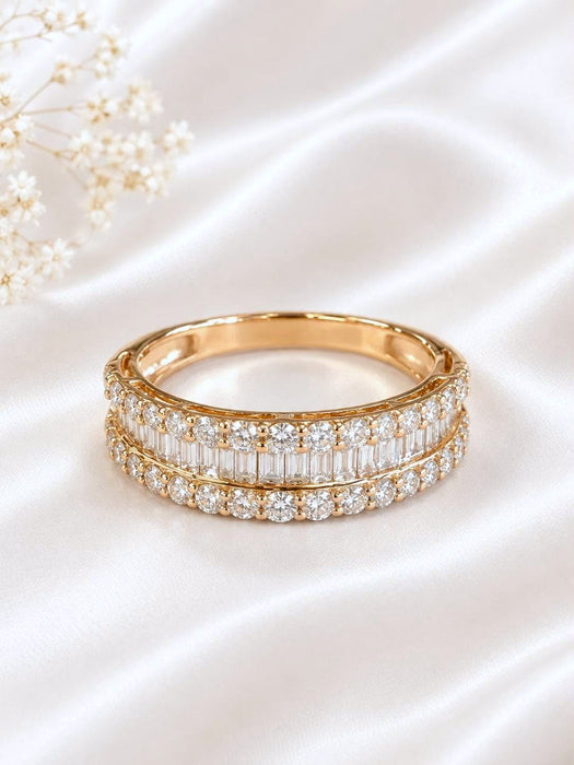 NO BRAND Baguette Cluster Diamond Ring