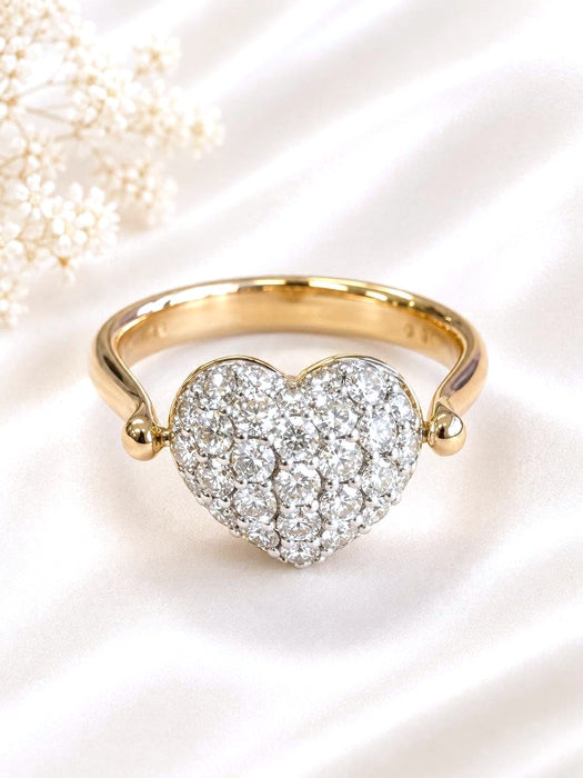 PONTE VECCHIO Heart Cluster Two-Tone Diamond Ring