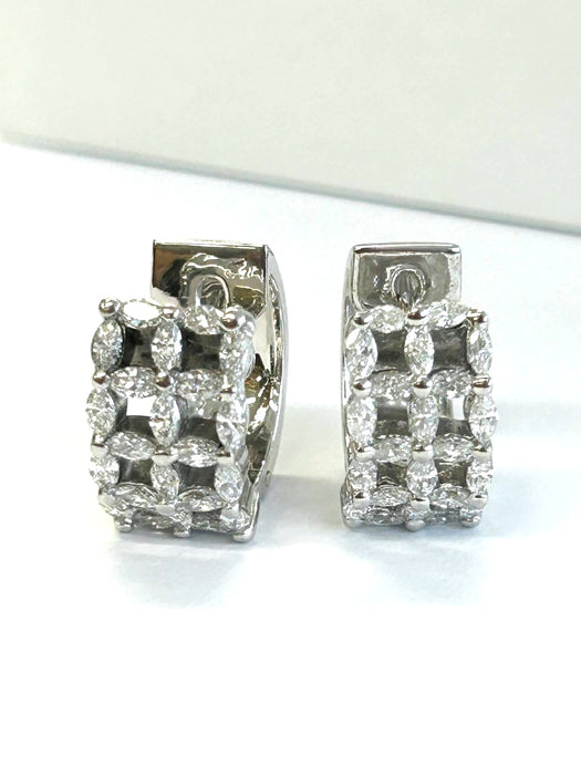 NO BRAND Cluster Diamond Huggie Earrings
