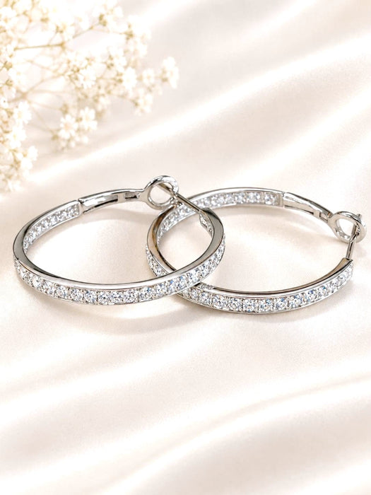 NO BRAND Diamond Hoop Earrings