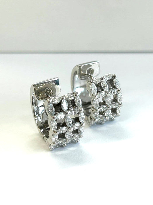 NO BRAND Cluster Diamond Huggie Earrings