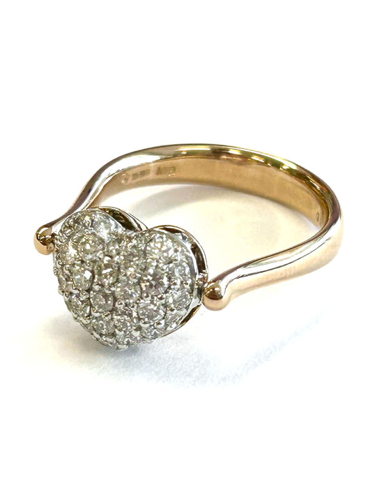 PONTE VECCHIO Heart Cluster Two-Tone Diamond Ring