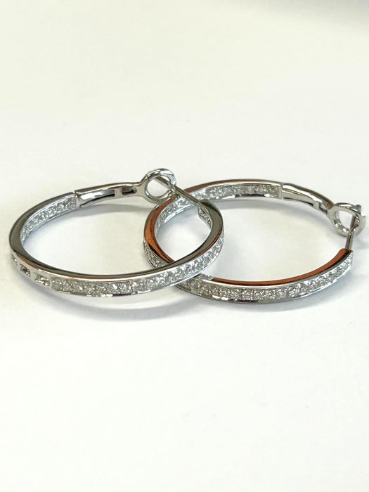 NO BRAND Diamond Hoop Earrings