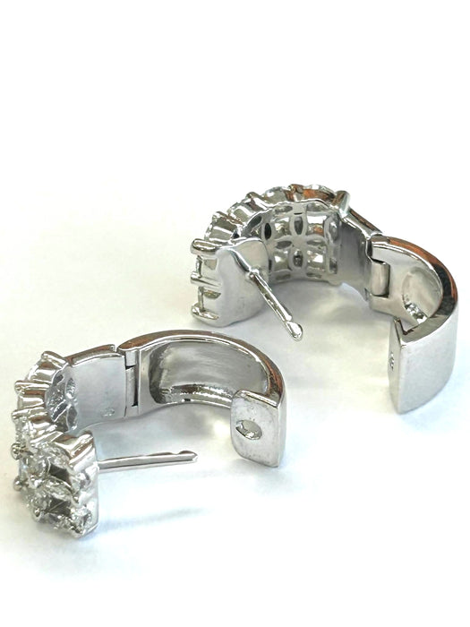 NO BRAND Cluster Diamond Huggie Earrings