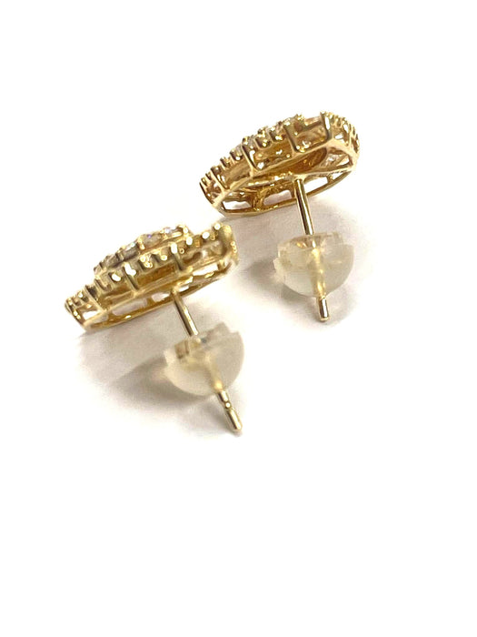 NO BRAND Pear Shape Diamond Stud Earrings