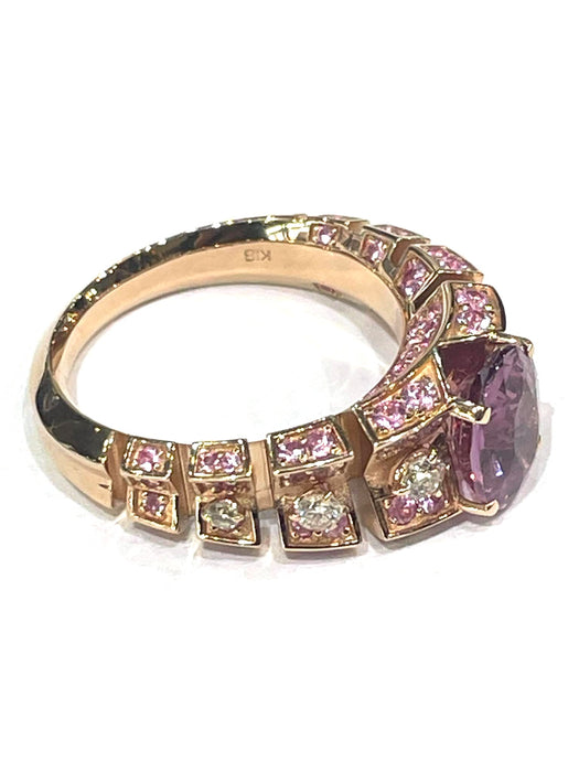 NO BRAND Pink Sapphire & Diamond Ring
