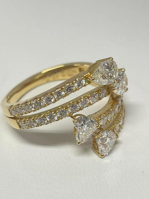 NO BRAND Heart & Pear Shape Bypass Diamond Ring