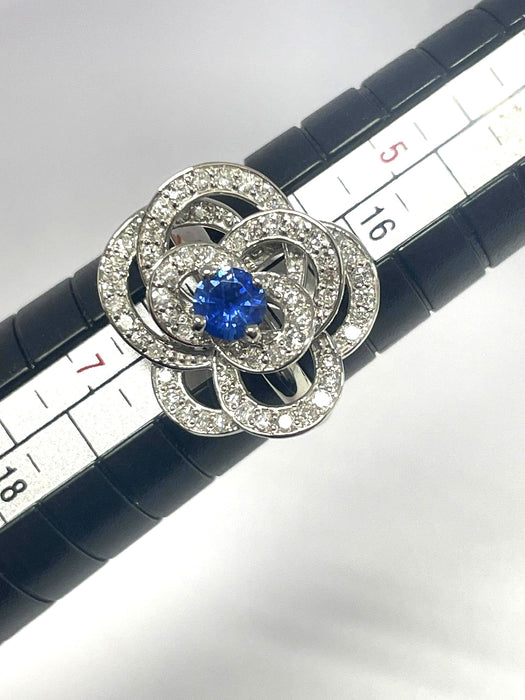 NO BRAND Camelia Sapphire & Diamond Ring