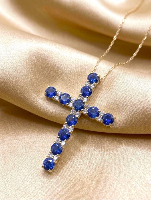 NO BRAND Sapphire & Diamond Necklace