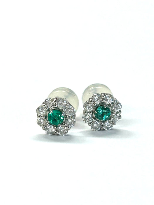 NO BRAND Emerald Rositas Diamond Stud Earrings