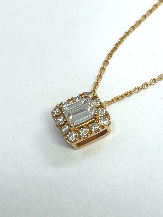 NO BRAND Square Diamond Necklace