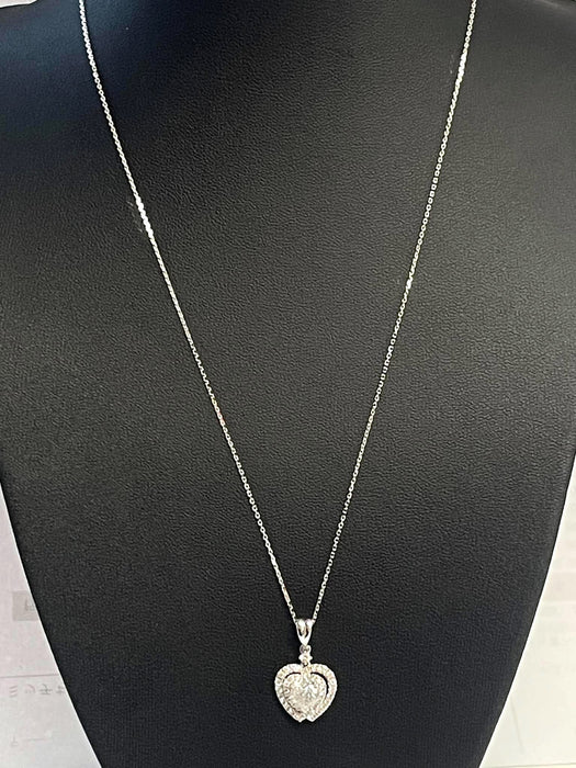 NO BRAND Heart Diamond Necklace