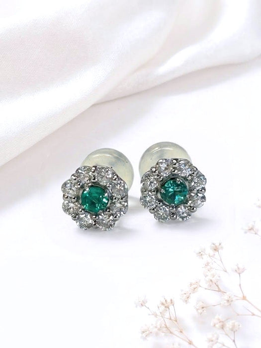 NO BRAND Emerald Rositas Diamond Stud Earrings