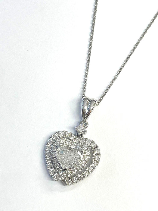 NO BRAND Heart Diamond Necklace