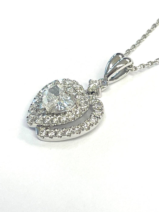 NO BRAND Heart Diamond Necklace