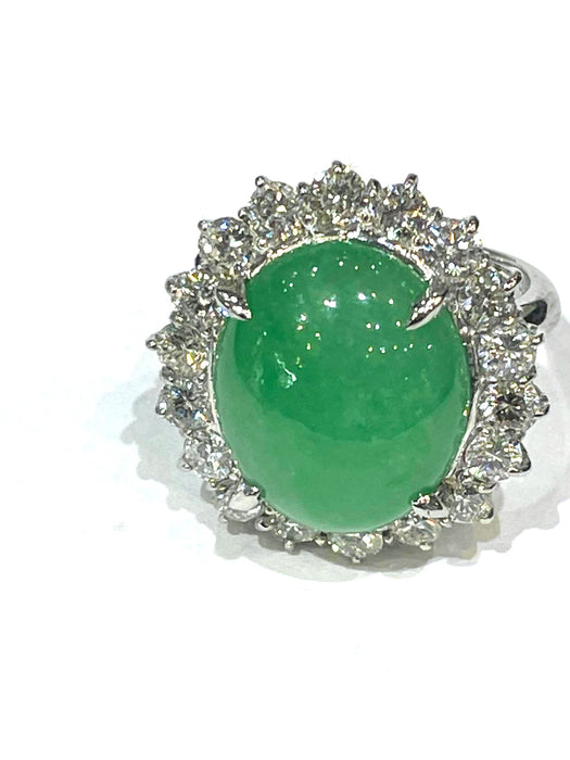 NO BRAND Jade & Diamond Ring