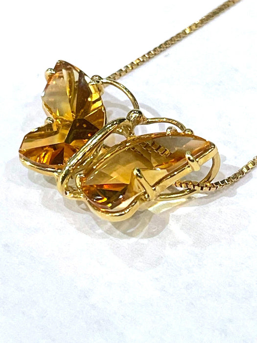NO BRAND Butterfly Citrine Necklace