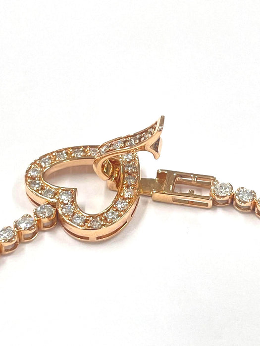 NO BRAND Heart Tennis Diamond Bracelet