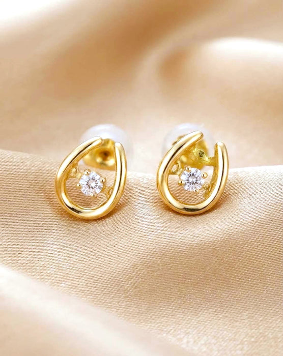 NO BRAND Horseshoe Dancing Diamond Std Earrings