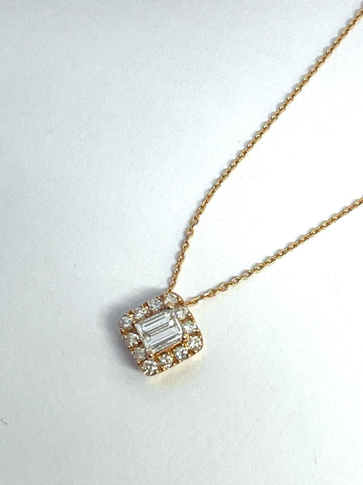 NO BRAND Square Diamond Necklace