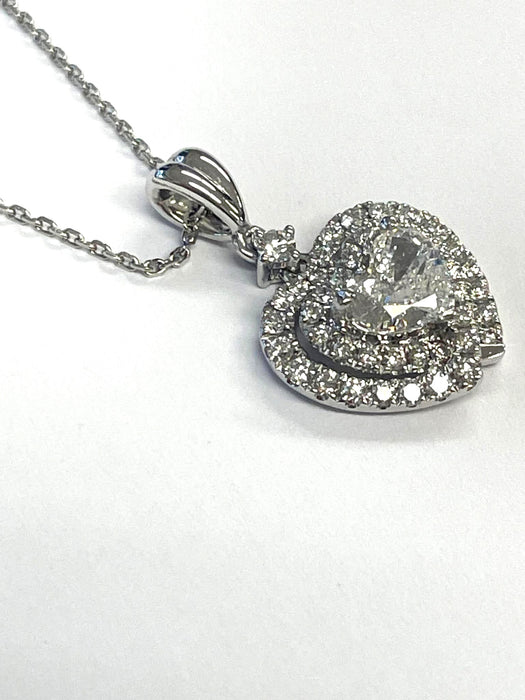 NO BRAND Heart Diamond Necklace