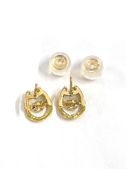 NO BRAND Horseshoe Dancing Diamond Std Earrings