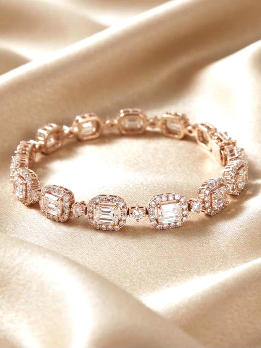 NO BRAND Emerald Cut Diamond Bracelet