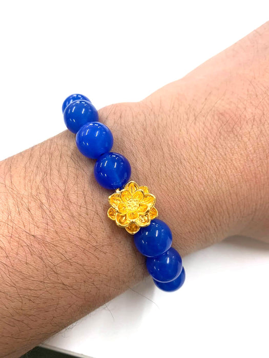 NO BRAND Blue Agate Camelia Piyao Bracelet