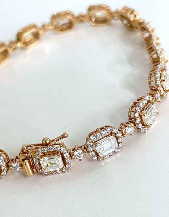 NO BRAND Emerald Cut Diamond Bracelet