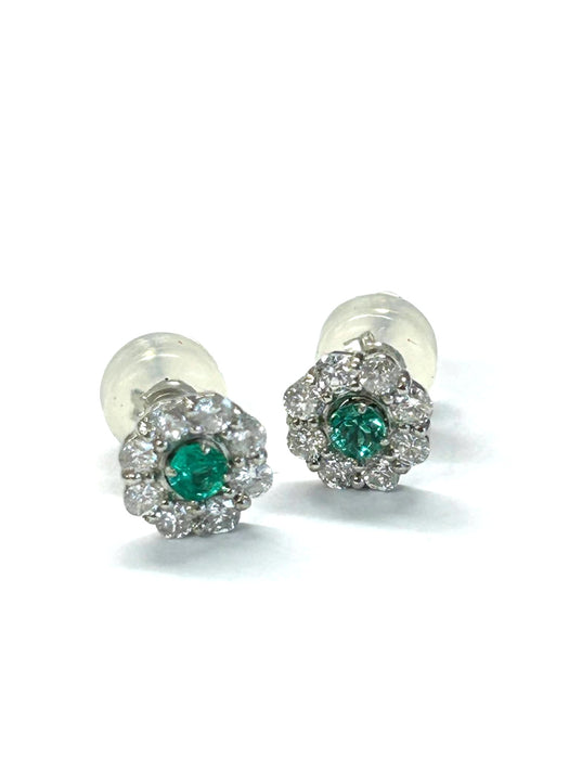 NO BRAND Emerald Rositas Diamond Stud Earrings