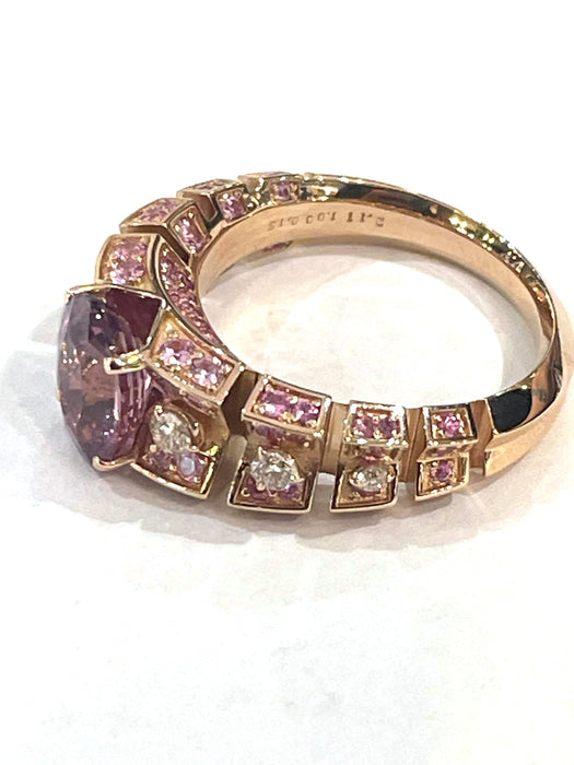 NO BRAND Pink Sapphire & Diamond Ring
