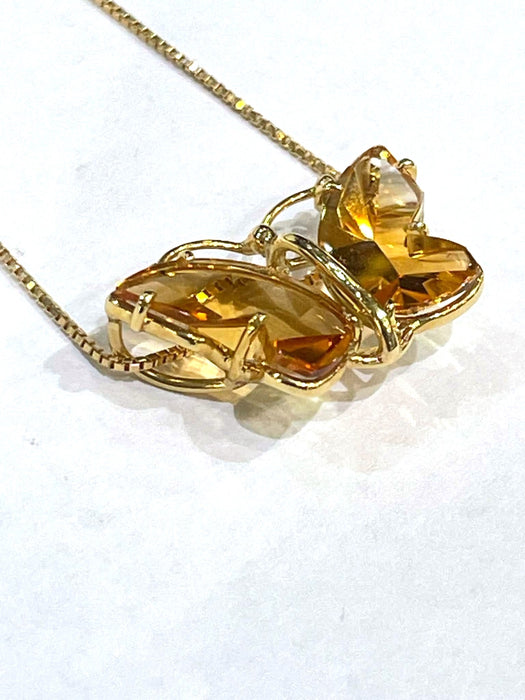 NO BRAND Butterfly Citrine Necklace