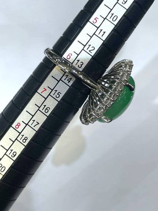NO BRAND Jade & Diamond Ring