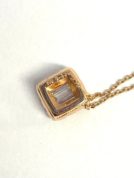 NO BRAND Square Diamond Necklace