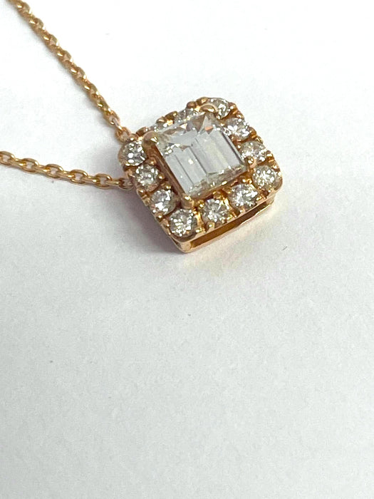 NO BRAND Square Diamond Necklace