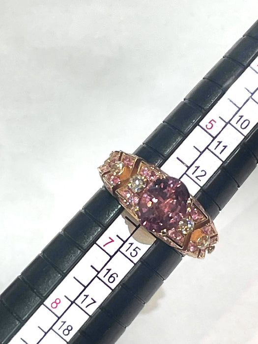 NO BRAND Pink Sapphire & Diamond Ring