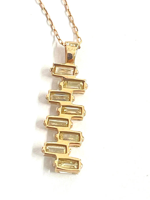 NO BRAND 8P Emerald Cut Diamond Necklace