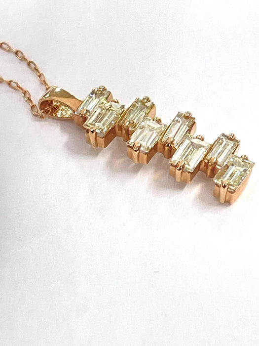 NO BRAND 8P Emerald Cut Diamond Necklace
